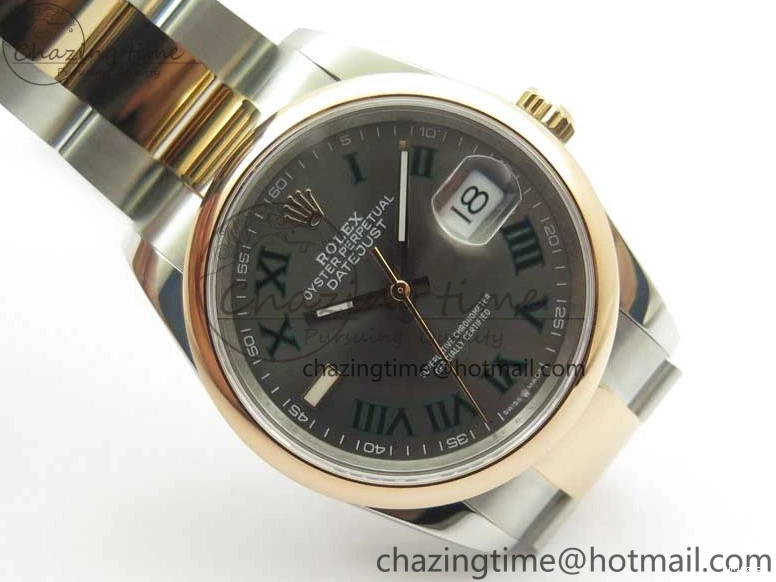 RG BP Best Dial Maker Edition 1:1 Gray Oyster on DateJust SS Roman Bracelet 126201 36 0224